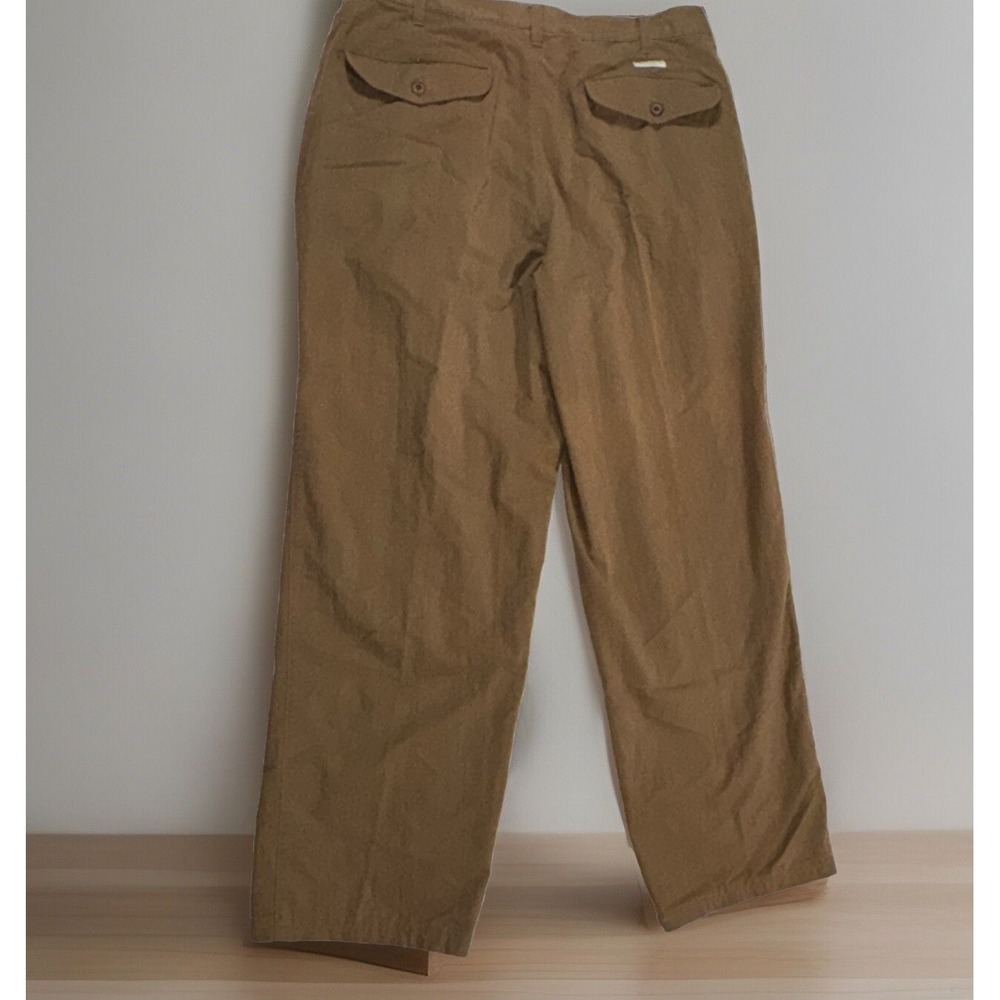 Cabela's Mens 35 x 29 Brown Pleated Chino Hiking Pants Cotton Nylon